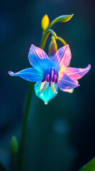 beautiful hyper realistic visual of a crystal bluebell flower, created by generative ai    