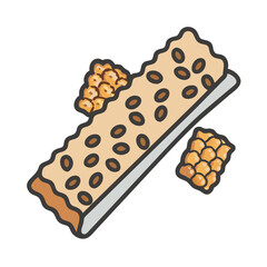 Illustration of a healthy granola bar with seeds