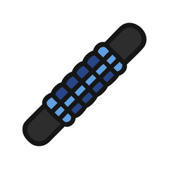 Blue Weaved Design Black Background Icon Image Isolated
