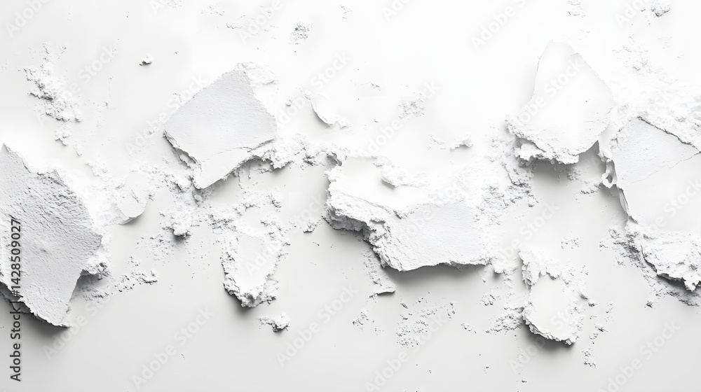 Poster artistic texture of crumbled white paper studio setting abstract composition minimalist style