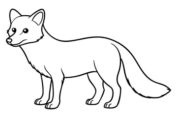 Minimalist Arctic Fox Line Art