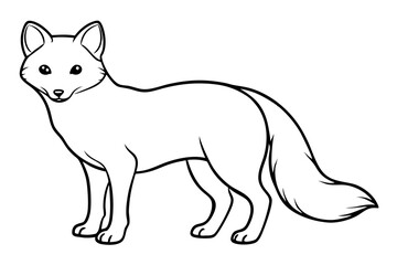 Minimalist Arctic Fox Line Art