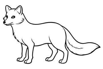 Minimalist Arctic Fox Line Art
