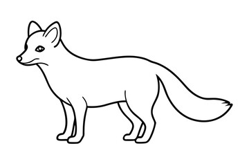 Minimalist Arctic Fox Line Art