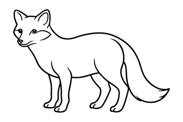 Minimalist Arctic Fox Line Art