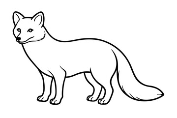 Minimalist Arctic Fox Line Art