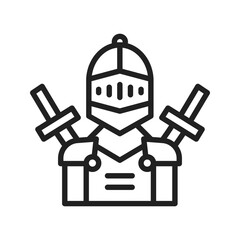 Knight icon vector image. Suitable for mobile apps, web apps and print media.