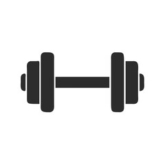 Simple dumbbell illustration on black background for gyms