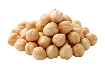 Peeled hazelnut isolated on transparent background