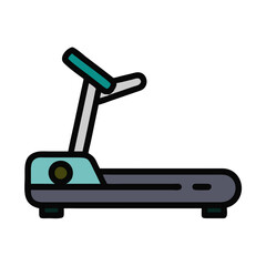 Illustration of modern treadmill for fitness and workout