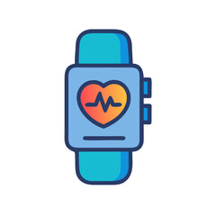 Smartwatch displaying heart rate health tracking and monitoring