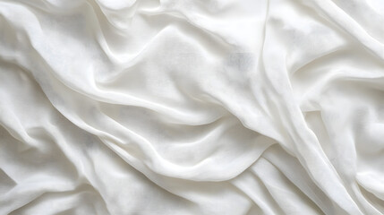 Obraz premium Gentle fabric draping horizontal white background textiles soft lighting close-up serenity