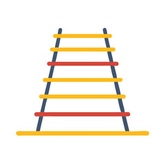 Ladder Icon - Yellow and Red on Black Background