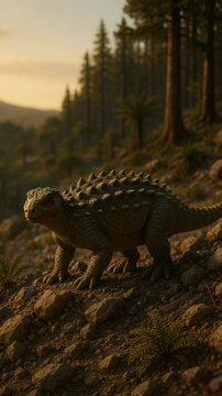 Scelidosaurus on Rocky Slope