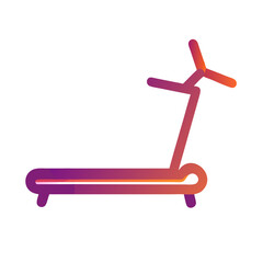 Gradient Treadmill Icon Isolated on Black Background