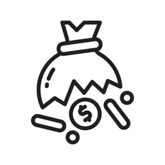 Money Loss icon vector image. Suitable for mobile apps, web apps and print media.