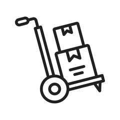 Package Trolley icon vector image. Suitable for mobile apps, web apps and print media.
