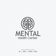 Mental Health Center Logo & Brain Symbol