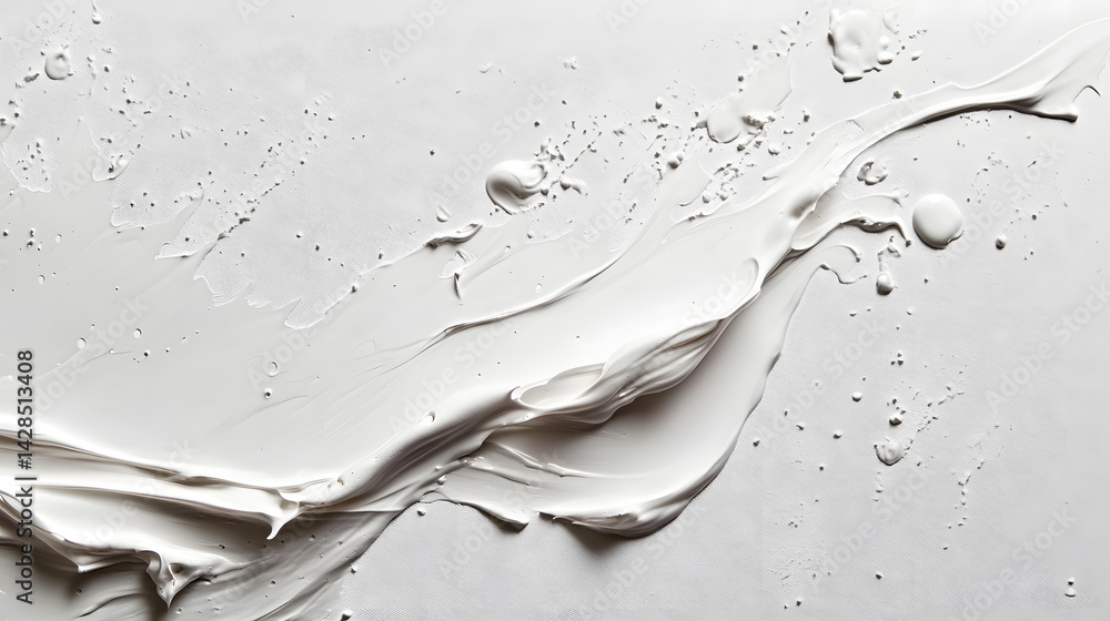 Poster artistic action of paint splashing on horizontal pure white background in creative studio environmen