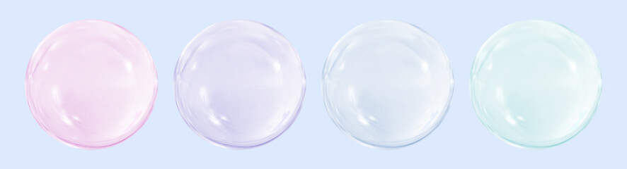 Realistic glossy glass ball.Abstract 3D light bubble with glare.Geometric abstract shape.