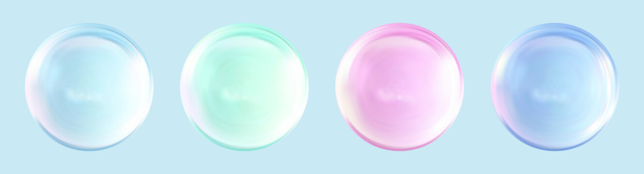 Realistic glossy glass ball.Abstract 3D light bubble with glare.Geometric abstract shape.