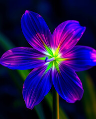 beautiful hyper realistic visual of a crystal bluebell flower, created by generative ai    