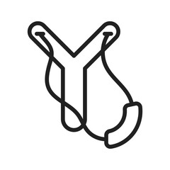Slingshot icon vector image. Suitable for mobile apps, web apps and print media.