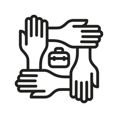 Obraz premium Teamwork icon vector image. Suitable for mobile apps, web apps and print media.