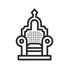 Throne icon vector image. Suitable for mobile apps, web apps and print media.
