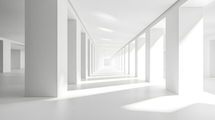 Fototapeta premium Expansive architectural space minimalist design interior photography modern environment perspective view