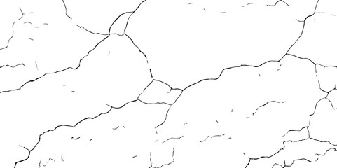 Cracks isolated on white background.Cracks on the concrete wall.Wall Background. For designers to apply texture cracks to objects.
