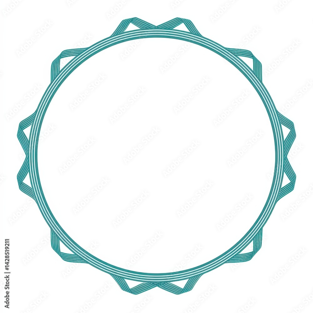 Poster circular decorative frame with intricate patterns and empty center for text or images.
