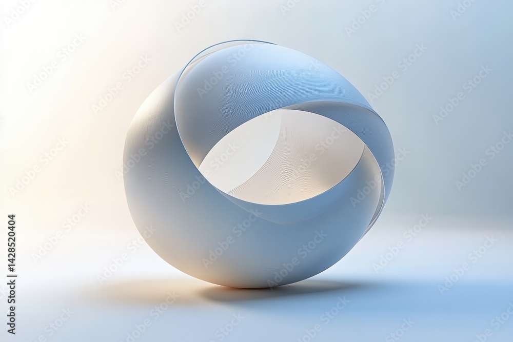 Leinwandbilder Elegant abstract sculpture showcasing smooth curves and flowing lines in a minimalist style, highlighting creativity and design in a modern art setting