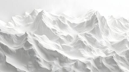 Obraz premium Majestic snow-capped mountain range pure white background digital art tranquil environment aerial view