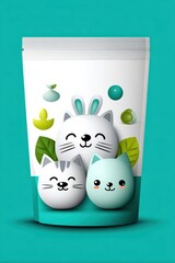 Cute Cartoon Animal Characters on Fun Packaging Design for Pets