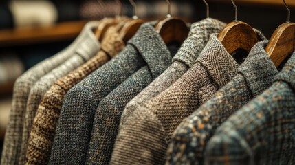 Woolen jackets offer chic textures and colors, ideal for autumn