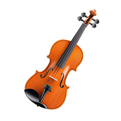 Fototapeta premium A beautifully crafted violin, showcasing its elegance and detail, set against a clean backdrop. The warm wood tones and intricate design invite appreciation