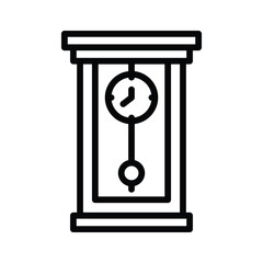 A modern line style icon of hanging wall clock