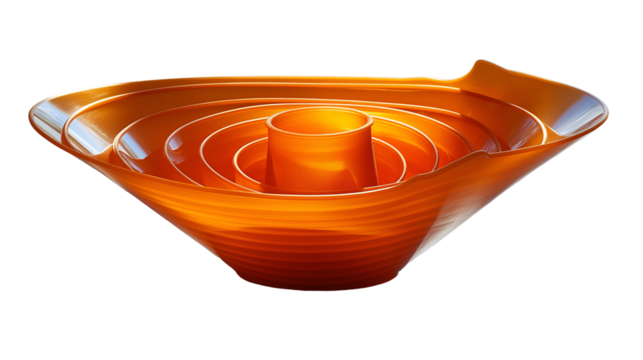 Amber Glass Bowls Modern Abstract Sculpture for Home Decor.