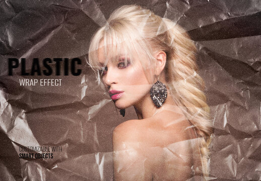 Plastic Wrap Model Photo Effect
