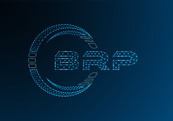 BRP low poly letter logo vector design. BRP lower poly logo design.