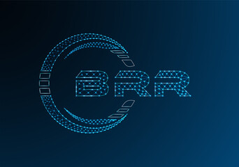 BRR low poly letter logo vector design. BRR lower poly logo design.