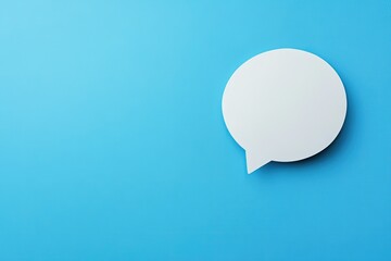 Blank Speech Bubble on Blue Background (4)