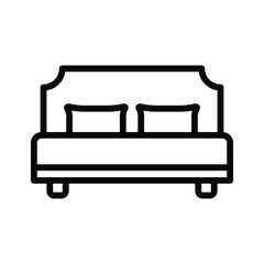 Here is a handy line style icon depicting bedroom furniture