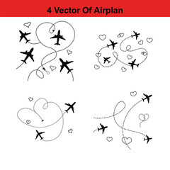 Flying Airplane Destinations Background,
Airplane Pattern - Seamless - Illustration,Air Travel,