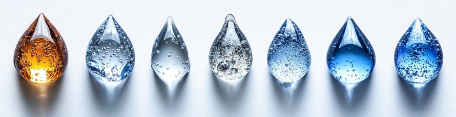 Fototapeta premium Isolated on a transparent white background is a bundle of water drops