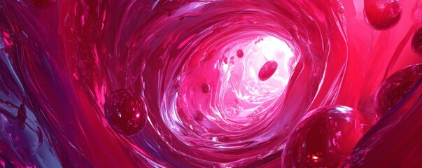 Vibrant swirling vortex of deep magenta and crimson hues.