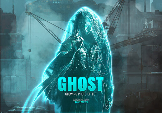 Glowing Horror Ghost Photo Effect