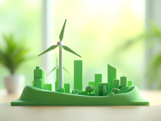 Wind power generation protect earth environment concept renewable energy background