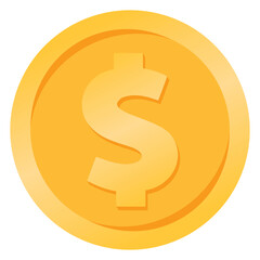 3d golden coin with dollar sign illustration, money cash vector, 